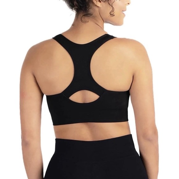 Member's Mark Women's Small Black Silver Sports Seamless Bra Racerback Lot Of 2 - Picture 6 of 7